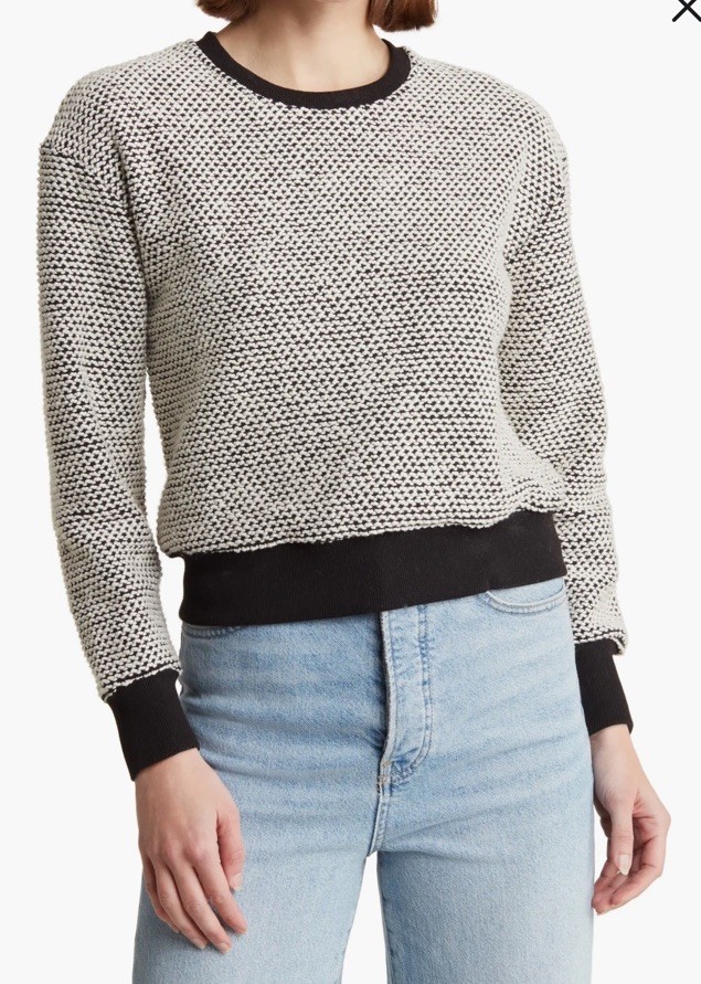 Marine Layer Textured Knit Pullover Sweatshirt S … - image 1