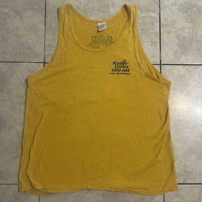 True Vintage Futbol Tank top Men s Size XL-L 90 s Y2K yellow