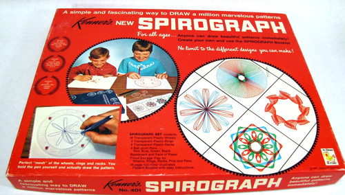 Vintage 1967 Kenners SPIROGRAPH #401 Drawing Set Toy Near Complete Nice Box