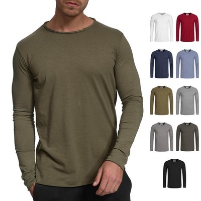 Indicode Herren Langarmshirt Willbur Longsleeve-Herrenshirt Grandad Shirt Männer
