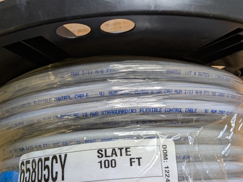 100 Ft. Spool of Alpha Wire Xtra-Guard Flexible Control Cable 5C 18AWG 65805CY - Picture 3 of 4