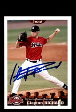 Signed Baseball Card Auto Clayton Richard 2008 Grandstand Birmingham Barons