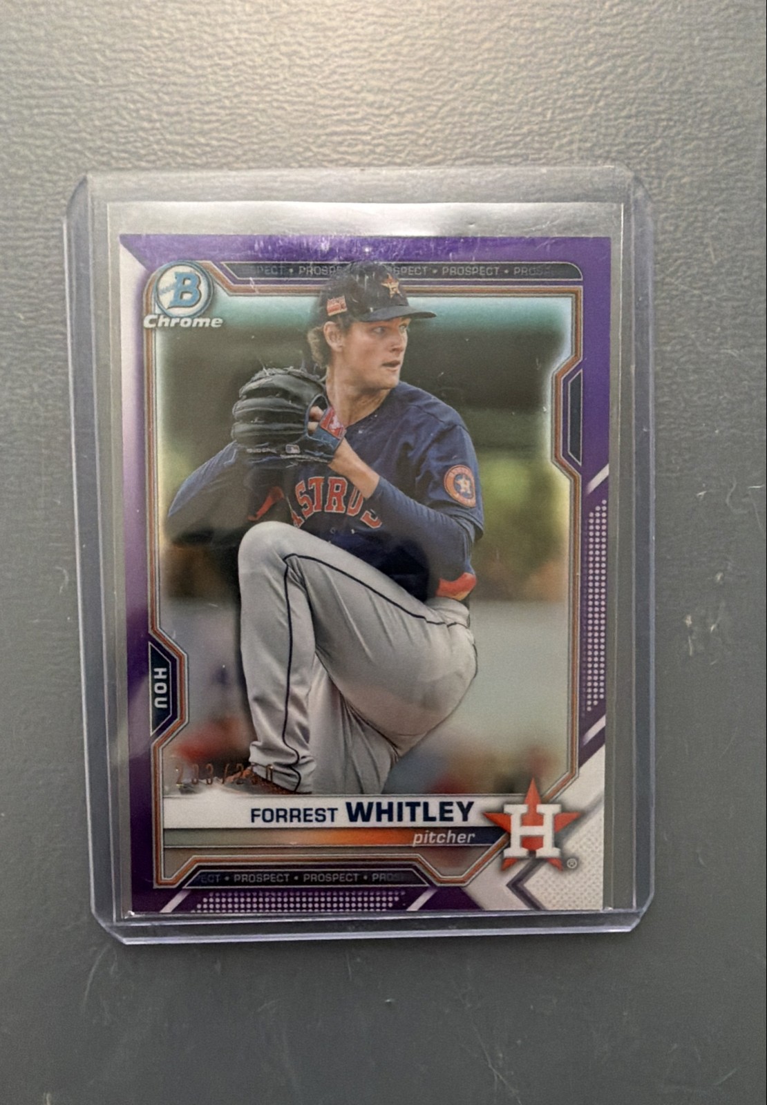 2021 Bowman - Chrome Prospects Forrest Whitley #BCP-9 Purple Refractor /250 (RC)