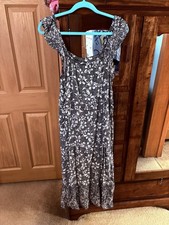 Maxi Dress Ruffled Short Sleeves 