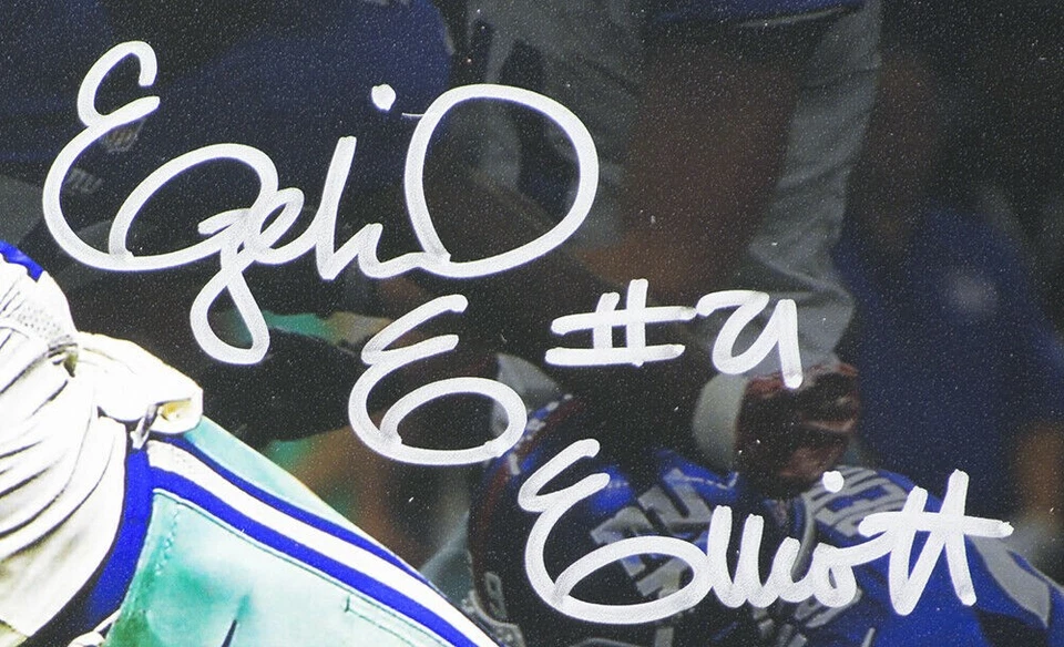 Foto de buceo 11x14 firmada por Ezekiel Elliott de los Dallas Cowboys fanáticos Foto 2 de 4
