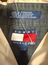 Vintage Tommy Hilfiger Crest Logo Button Down Long Sleeve Shirt Men's Size Large