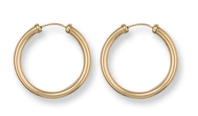 Schlafohrringe 9 kt Gelbgold 23 mm gekappt Damenschmuck