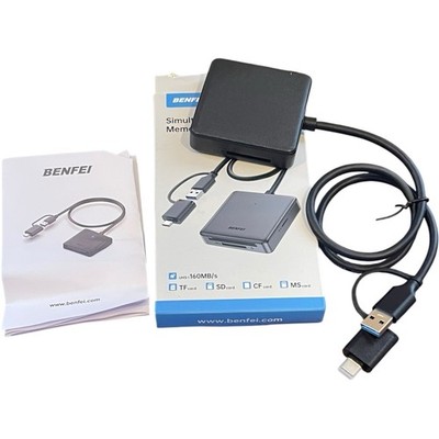 USB-C Card Reader BENFEI 4-in-1 USB 3.0 SD TF CF MS Adapter NIB