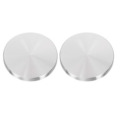 2pcs M8 Thread 50mm Diameter Round Shape Aluminum Disc Hardware, Silver