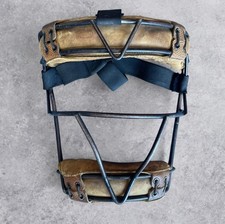 Vintage Catchers Mask Leather Steel Cage Baseball Gear Old School Decor