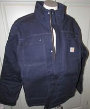 Carhartt FR Mens LARGE-RG Full Swing Navy Blue Quilted Jacket CAT3 #0J2182-FRM