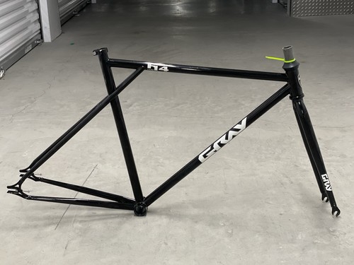 Rare Gray F14 Track Frame & Fork - Steel Triple Triangle Fixie Fixed Gear SS Med