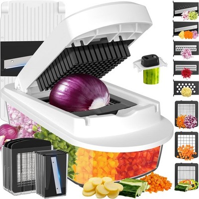 8-Blade Kitchen Chopper Slicer Grater Set - Versatile Cooking Tool & Gadget