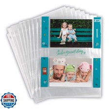 Samsill 4x6 Photo Pages for 3-Ring Binder - 4x6, 50 Pack, Holds 2