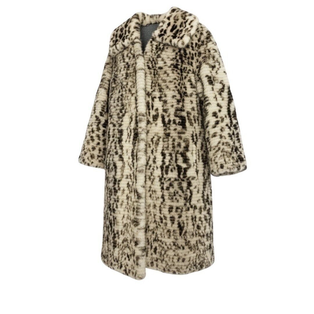 70B9 FENDI Leopard Print Dyed Mink Cashmere 100% Reversible Coat Fur Used AYAN-0