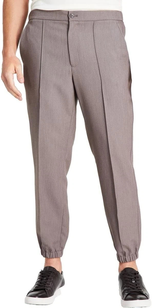 Alfani Men's Stretch Pleated Casual Jogger Pants   S