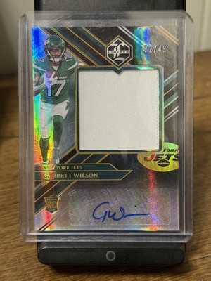 2022 Panini Limited - Jumbo Garrett Wilson #152 Spotlight Gold /49 (AU, MEM, RC)