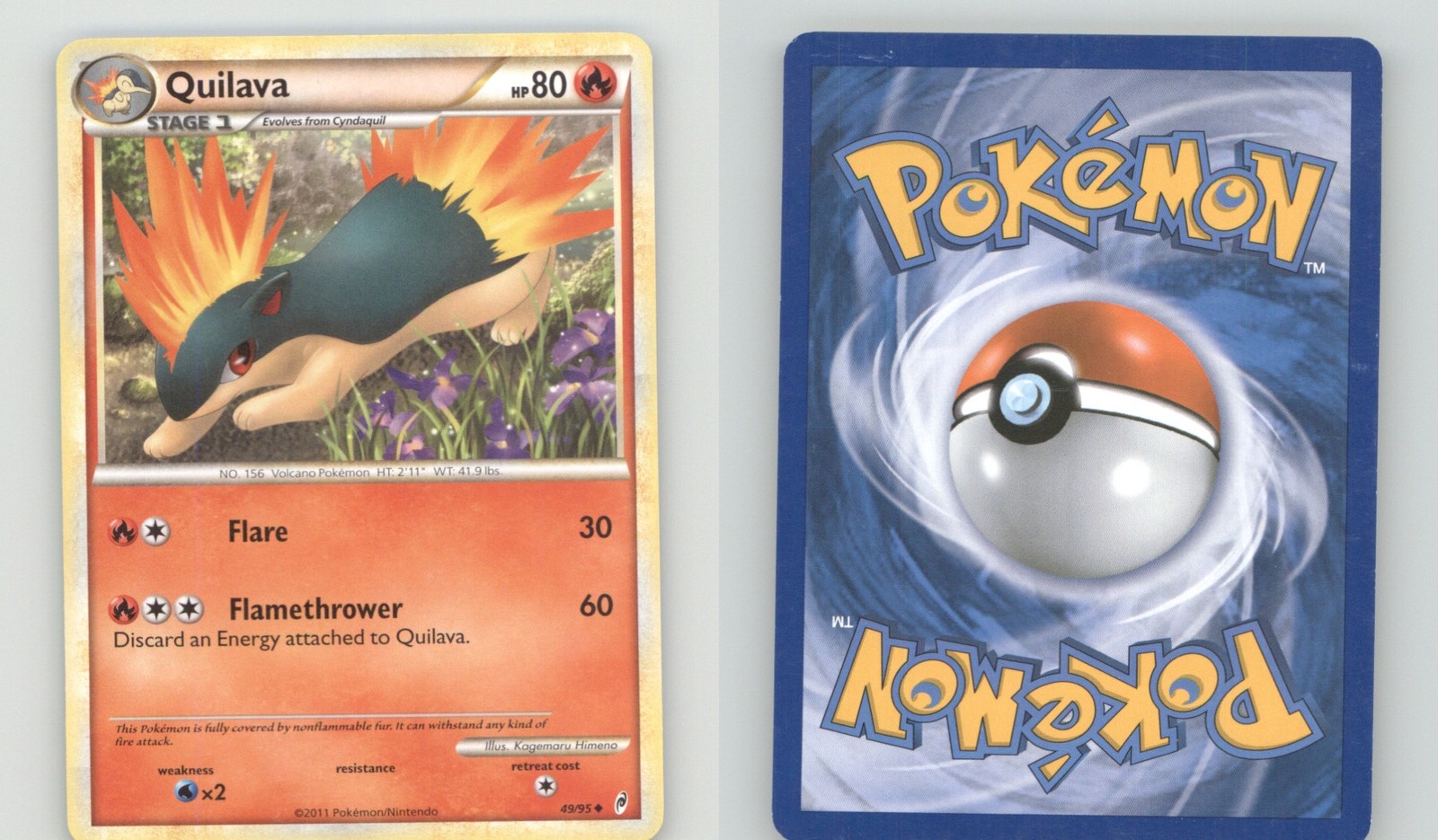 QUILAVA 49/95 UNCOMMON CALL OF LEGENDS POKEMON LIGHTLY PLAYED
