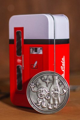 Fallout Nuka Cola Coin Medallion Fridge Tin | Cappy and Bottle Brand New Coin