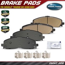 4x Front Ceramic Brake Pads w/ Hardware for Chevrolet Traverse GMC Acadia Buick