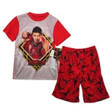 Marvel Shang Chi Boys Two Piece Short Sleeve Top and Shorts Pajama Set Red L NWT