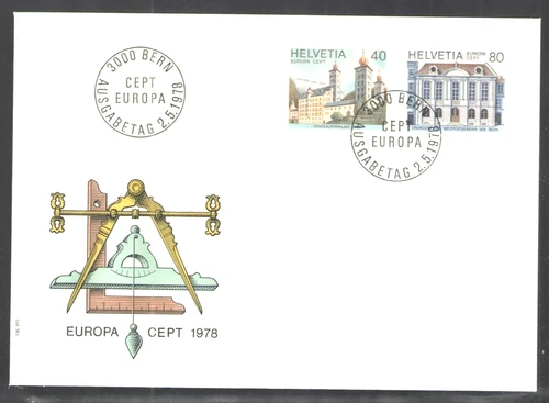 Switzerland  EUROPA 1978 ARCHITECTURE  SET   FDC  UNADDR