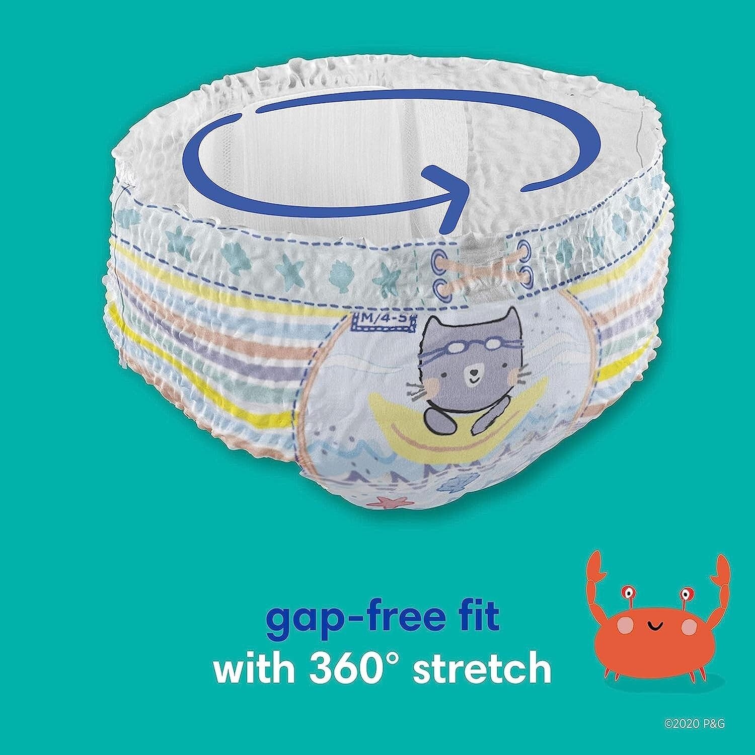 Pampers Splashers Swim Diapers Gap-Free Disposable, Size: Medium (54 Count)