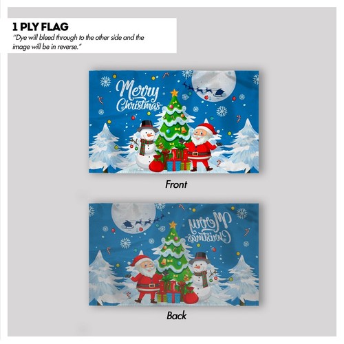AGAS Merry Christmas Flag with Tree, Santa, Snowman, Gifts on Blue-Multiple Size - Picture 26 of 31
