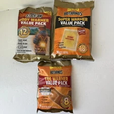 HotHands Stick-On ADHESIVE BODY WARMER, Toe Warmer, Hand Warmer Value Pack LOT 3