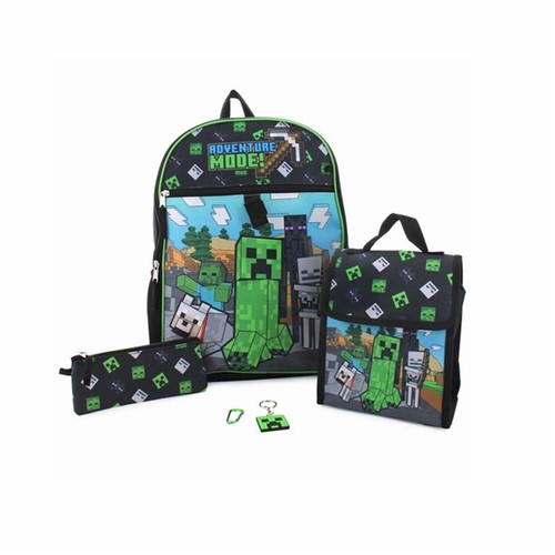 Minecraft 5 pcs Backpack Set with Detachable Lunch Bag | eBay