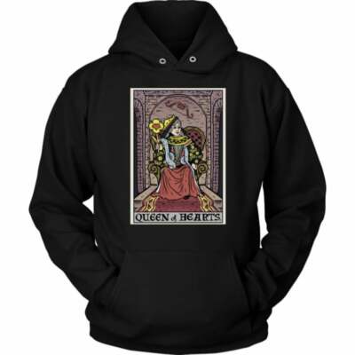 Queen of Hearts Hoodie Tarot Card Couple Witch Valentine's Day Gifts  Sweatshirt
