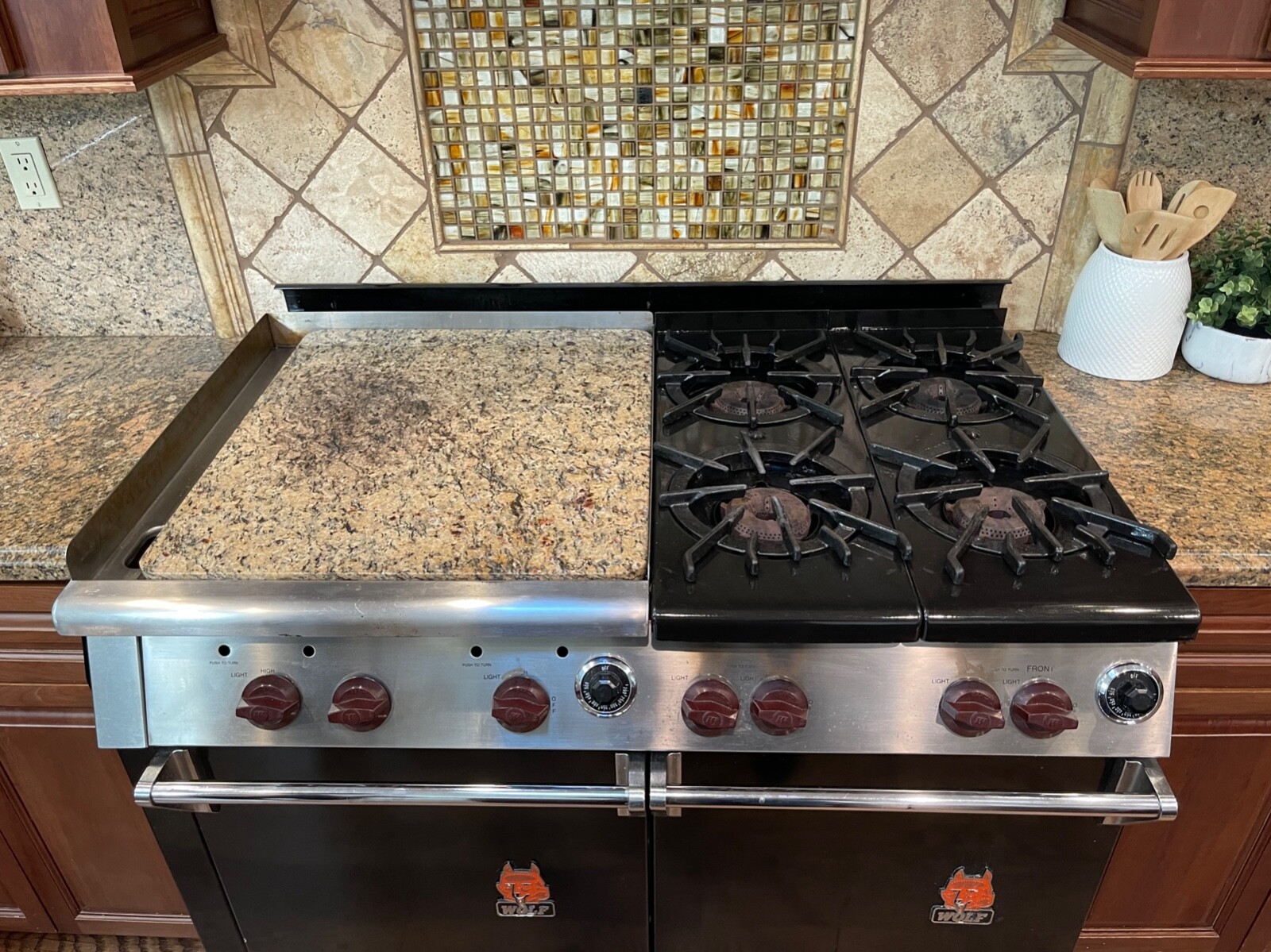 Vintage Wolf Range 48'' With Double Oven, Griddle, and Marble Cover eBay