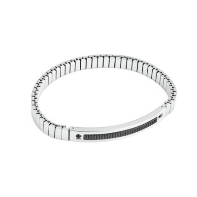 Elastique Bracelet Homme BROSWAY RIDER BRI02 Acier Inoxydable Noir