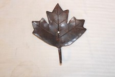 Metal Maple Leaf Hat Coat Hook, Wall Mount Brown with Rust 5.5" x 6.25"