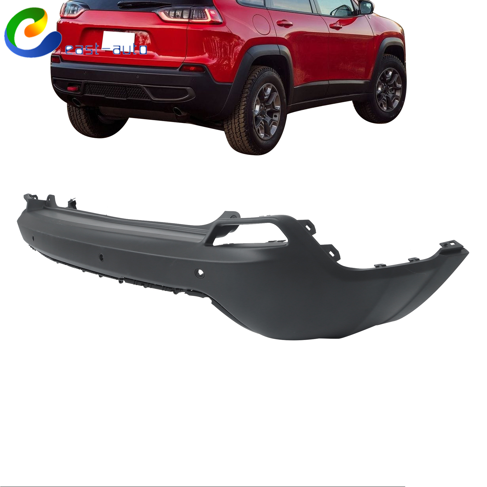 For 2019 2020-2023 Jeep Cherokee Textured Black Rear Bumper Cover Fascia w/ Park