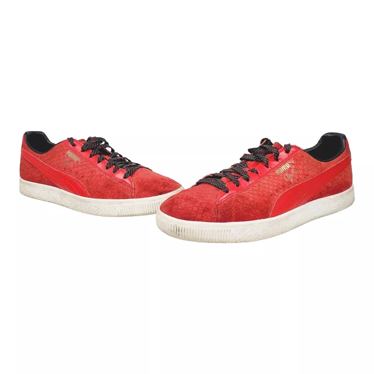 Puma clyde snakeskin red deals