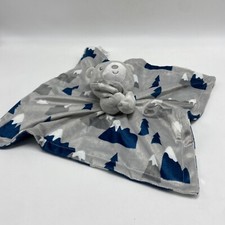Baby Essentials Gray Plush Bear Lovey Mountains  Clouds Security Blanket