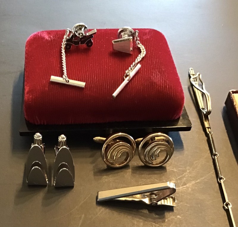 Lot 7 Tie Tack Cuff Link Hickok Swank Coventry Anson Mother Pearl Serenity Pray