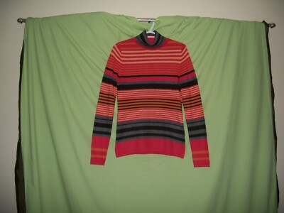 Vintage 2011 Gerry Weber Women's Red/StripeTurtleneck Sweater
