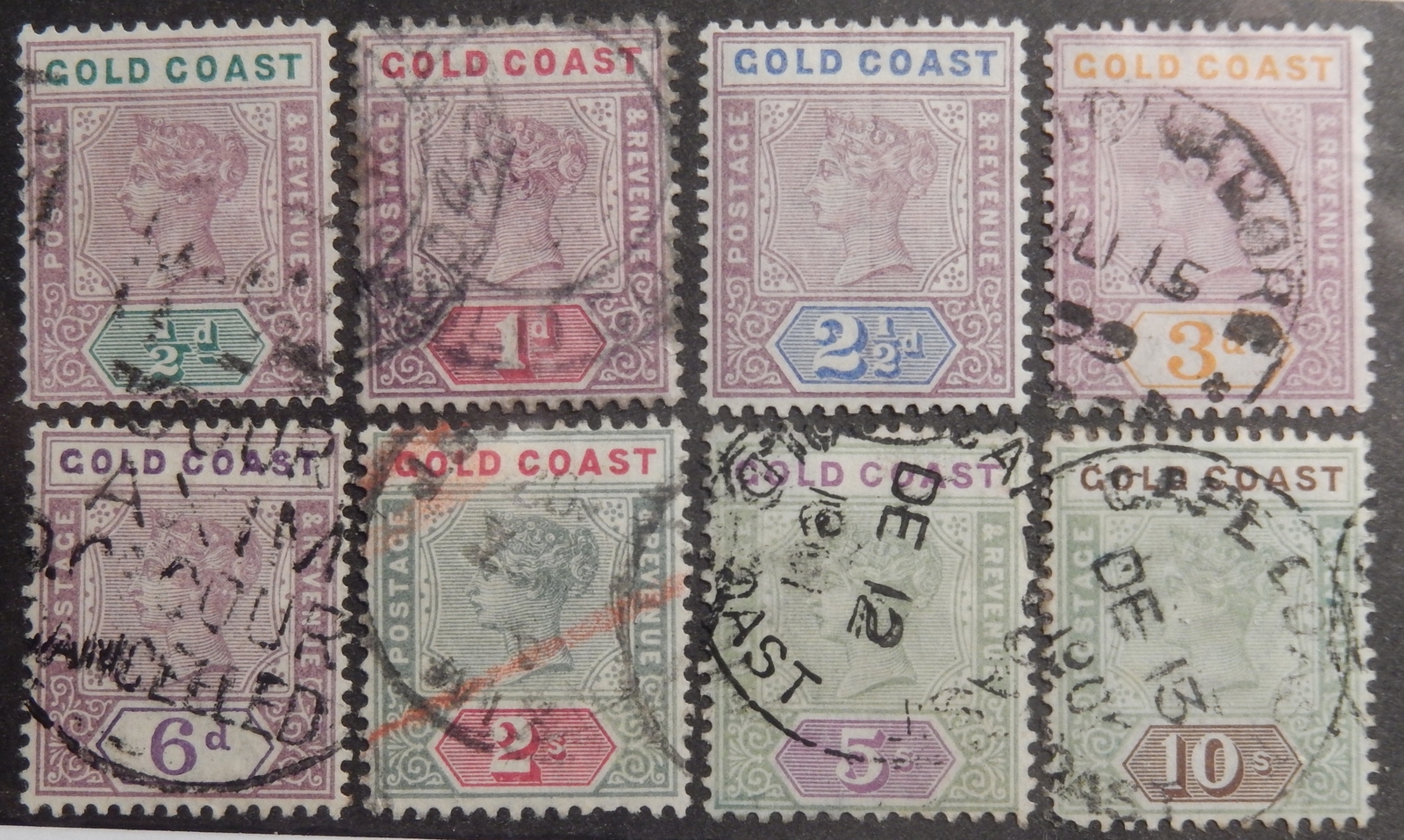 Gold Coast Scott # 26-27, 29-31, 33-35, Part-Set of 8, Mixed Mint & Used