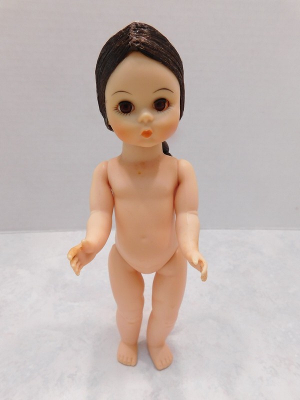 Madame Alexander 8"Girl Doll, Nude, Light Skin, Brown Hair & Brown Eyes~Restrung