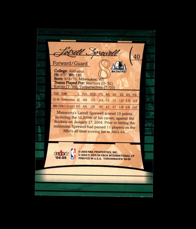 2004-05 FLEER THROWBACKS Base STARS 🏀 YOU PICK YOUR FAVS ⛹️NBA BASKETBALL CARD - Image 2 of 4