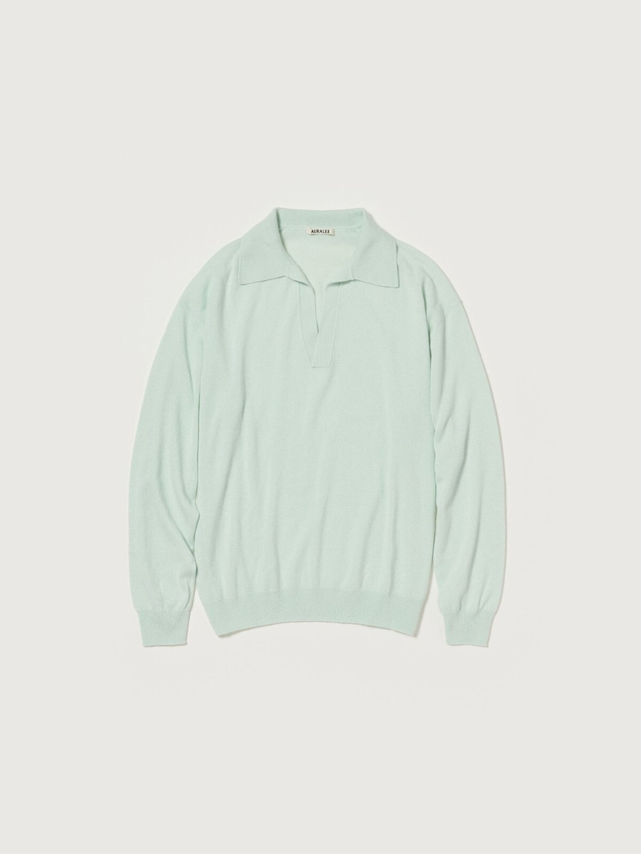 【AURALEE】CASHMERE SILK KNIT SKIPPER PO Namu Shop - Auralee Super Fine Cashmere Silk Knit Skipper