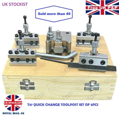TORRENS Quick Change Toolpost MIford Super7 ML7 T37 5er Set Spitzenhöhe 90-115 UK