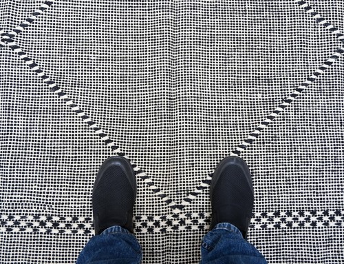 Handmade Black & White Checkered Kilim 6x9, Flatweave for Bedroom & Livingroom - Picture 5 of 11