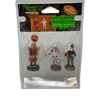 Lemax Spooky Town Trick-Or-Treat set of 3 Halloween Village 2008 Retired 82534