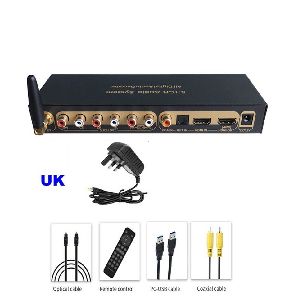 RH-688X 5.1CH Audio Decoder BT 5.0 Digital Audio System HDMI Coaxial ...