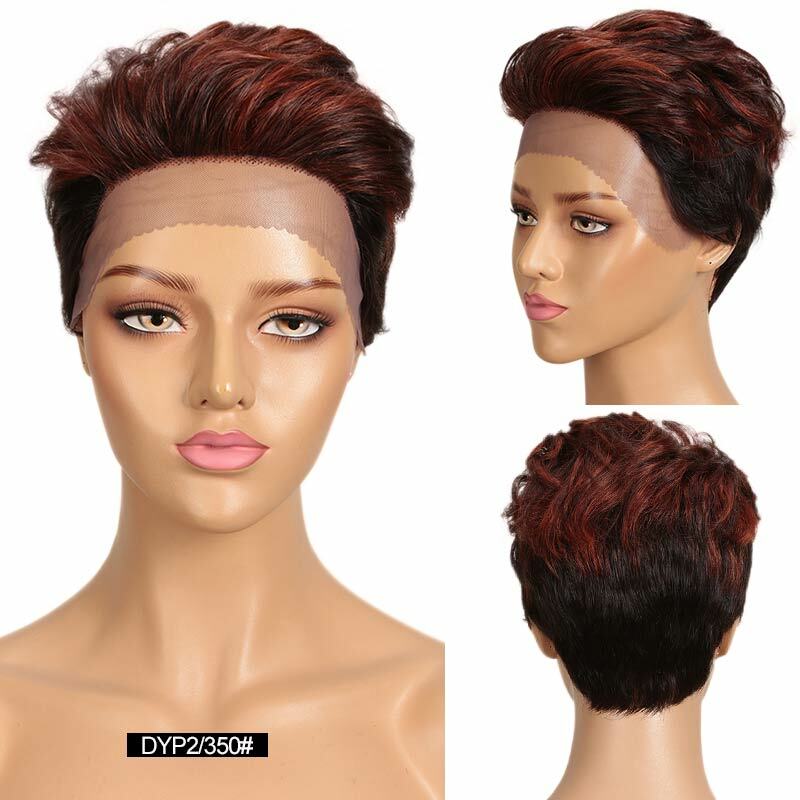 Lace Frontal Wigs Brazilian Straight Hair Wigs Short Pixie Cut Human