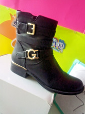 Guess Classic Golden Buckle-Logo Ankle Bootie Size 7.5-M