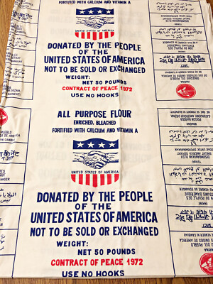Vintage 50 LB  Flour Sack Fabric  Donated by the People of the United States